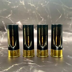 New - American Flag Shot Glasses 4 Piece Set 12 Gauge .